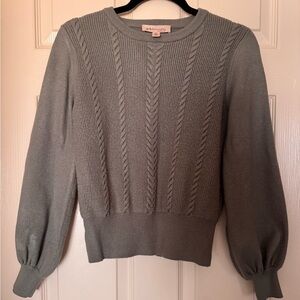Philosophy Cable Knit Puff Sleeve Sweater